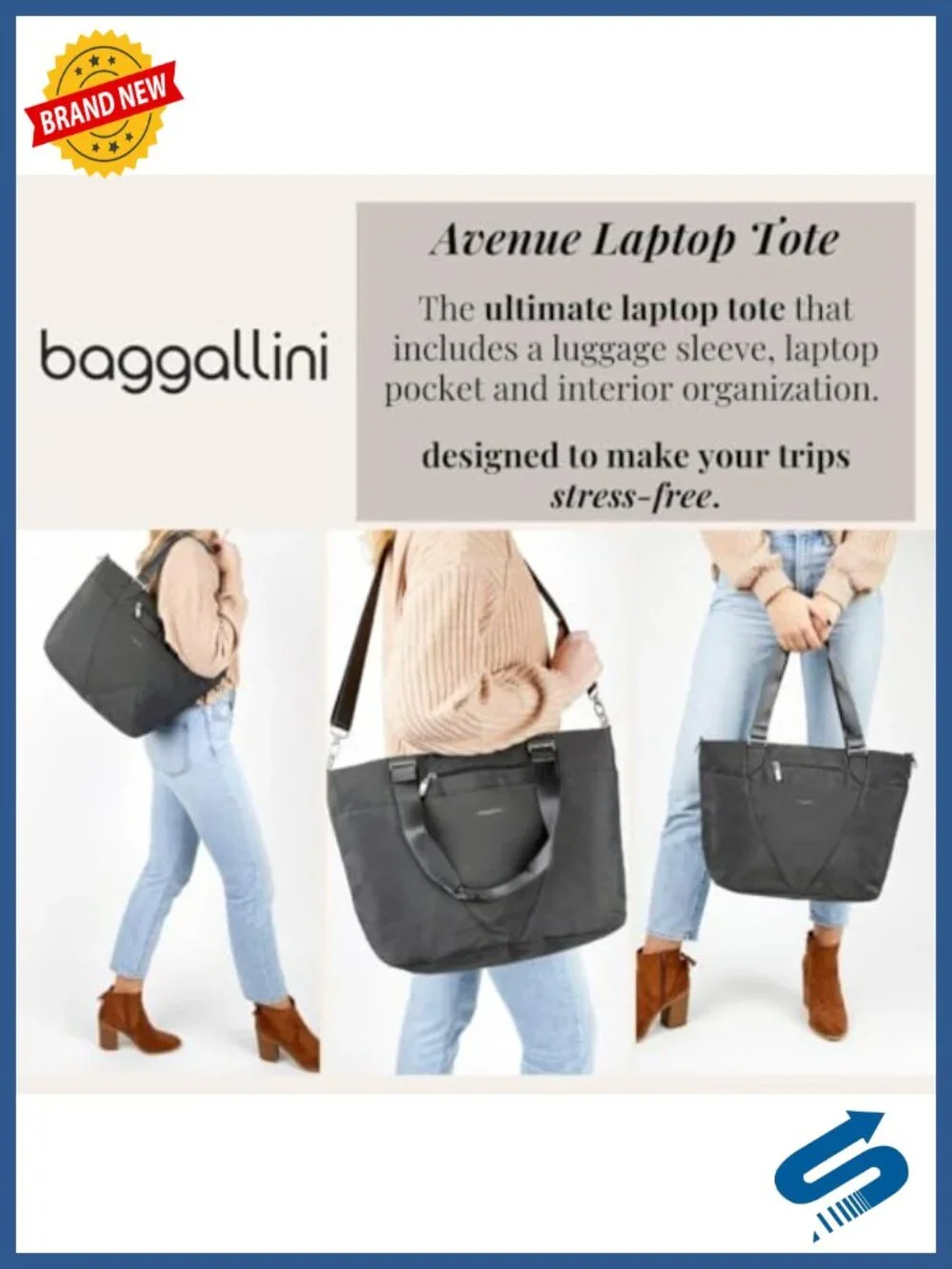 Lightweight Water Resistant Women's Laptop Tote Bag Travel Carry On
